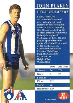 1995 Select AFL #37 John Blakey Back